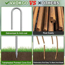VVOKGO Rebar-Stakes-12-Inch J Hook Galvanized Tent Stakes Heavy Duty, 4-Pack Ground Chain Link Fence Anchors with Chisel Point End for Gazebo Bounce House, Camping Tents, Outdoor Inflatable Decoration by CozyNest Decor
