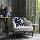 Alysheer Farmhouse Floral Leaves Embroidered Decorative Throw Pillow Cover 18x18 inches, Boho Tufted Flowers Embroidery Pattern Chic Cotton Cushion Case for Couch Bed Sofa Living Room(Navy Blue) by CozyNest Decor