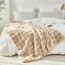 RYNGHIPY Faux Fur Blanket Fluffy Warm Throw Blanket for Sofa Couch Decorative Bed Blanket for Bedroom Living Room Bubble Blanket (Camel, 63''x79'') by CozyNest Decor