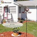 Tulip Wind Spinners Yard Garden - Large Copper Wind Sculptures & Spinners Outdoor Metal, Kinetic Yard Art Windmill Decor for Patio, Lawn (W24 x H73) by GreenHaven Gardens