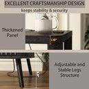 Nightstand Set of 2 with Charging Station, 24" End Table Side Table with Open Shelf, Modern Large Wood Fluted Bedside Cabinet for Bedroom, Living Room, Black by CozyNest Decor