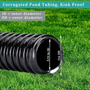 Black Vinyl Tubing ID 3/4” × 10ft Pond hose Corrugated Flexible Reinforced PVC Hose for Pond Pump Fountain Garden Waterfall, Non-toxic & Kinkproof, with 2 clamps by GreenHaven Gardens
