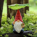 Garden Gnome Statue Decoration with Leaf Umbrella, 7.5” Figurine Ornament for Indoor Outdoor Home Patio Yard Lawn, for Gnome Lovers & Garden Enthusiasts，Mom，Women by CozyNest Decor