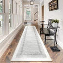 Wonnitar Washable Striped Runner Rug 2'6"x8', Non-Slip Berber Stripe Hallway Runner, Low Pile Minimalist Kitchen Soft Carpet Runner for Bedroom Bathroom Laundry Entryway (Grey, 2'6" x 8') by CozyNest Decor