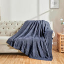 CozeCube Check Knit Throw Blanket, Steel Blue Checkered Throw for Couch, Decorative Christmas Soft Cozy Warm Knitted Blanket for Bed Sofa Living Room, 60"X80" by CozyNest Decor