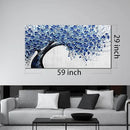 Large Wall Art for Living Room Bedroom Home Office Blue Tree of Life Wall Art Floral Picture Framed Wall Decor Modern Canvas Prints 29x59 In by CozyNest Decor