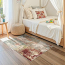 Washable Area Rugs 2'x3' Non-Slip Modern Abstract Soft for Living Room Entryway Bedroom Nursery, Print Pattern, Brown Rust Red Multi by TinyTreasures Baby Boutique