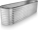 Galvanized Raised Garden Beds Outdoor // 8×2×2 ft Planter Raised Beds for Gardening, Vegetables, Flowers // Large Metal Garden Box (Silver) // Patented Tool-Free Design by GreenHaven Gardens