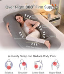 Pregnancy Pillow, Full Body Maternity Pillow 57 inch, with Removable Washable Cover - Sleep Support for Legs, Back, Neck, Shoulder, HIPS, Belly for Pregnent Women (Cooling Cover) by TinyTreasures Baby Boutique