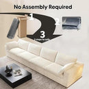 157.5" 4-Seater Cloud Sofa,Modular Sectional Couch,Modern Deep Seat Upholstered Couches with Plush Corduroy Fabric for Living Room Furniture,Bedroom and Apartment,No Assembly Required,White by CozyNest Decor