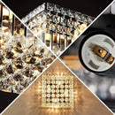 4-Light Black Crystal Chandeliers Flush Mount Chandelier Light Fixture with K9 Crystals Modern Ceiling Lights Elegant Square Lamp for Bedroom,Hallway,Bar,Living Room,Dining Room,H5.9 xW13.7 by CozyNest Decor
