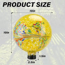 10 Inch Gazing Ball Glass Reflective Garden Globe Outdoor Gazing Globe Yard Ornament for Garden Yard Home Outdoor Decoration Yellow（NOT Solar by CozyNest Decor