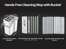 JOYMOOP Mop and Bucket with Wringer Set, Flat Squeeze Mop Flat Head, Dust Mops for Wall Cleaner with Long Handle, Hands-Free Microfiber Mops for Floor Cleaning - White by CozyNest Decor