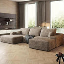 108" Sectional Couches for Living Room Modern Modular Sofa with L-Shape Couchs Upholstered Boneless Couch Deep Seat Sectional Couch with Chaise (Camel, Left Facing Chaise+2Seaters+1Ottoman) by CozyNest Decor