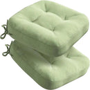 Codi Dining Chair Cushions 2 Pack, Thick Chairs Pads for Indoor Kitchen Room - Washable, Non-Slip Memory Foam Seat Cushion with Ties, 16.5"x16.5"x 3.5", Set of 2, Sage by CozyNest Decor
