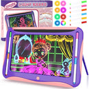 Magic LED Drawing Board for Kids, Girls Toys Age 6-8, Light Up Tracing Pad with 9 Double-Sided Cards, 6 Washable Markers, Arts & Crafts Kits Learning Toy Glow Up Doodle Board Christmas Birthday Gifts by TinyTreasures Baby Boutique