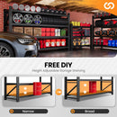 75” W Heavy Duty Metal Shelf, 8000LBS Metal Garage Shelving Units, 4 Tier Storage rack shelves, Steel Industrial Shelving , Adjustable Standing Shelf for Basement/Warehouse 75"W x 24"D x 70"H, Black by GreenHaven Gardens