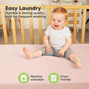 Waterproof Crib Mattress Protector Cover Fitted - 2-Pack Quiet Baby Crib Mattress Pad Sheets, 52" x 28" Soft Quilted Cotton Baby Sheet, Machine Washable, Easy Fit, Durable (Cameo/Mavy) by TinyTreasures Baby Boutique