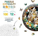 Wooden Puzzles for Adults - 3D Vision Effects Owl Family Wooden Jigsaw Puzzle - Unique Animal Shaped Wood Puzzles Adult - Creative Birthday Gift Family Game (100pcs) by TinyTreasures Baby Boutique