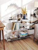 Acrylic Bookshelf, Small 3 Tier Open Bookcase for Small Spaces,Sofa Table, Hallway Entry Table for Home Living Room (Clear, 39.4'' x 11.8'' x 31.5'') by CozyNest Decor