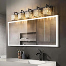 Modern Crystal Bathroom Vanity Light - 5-Lights Black Modern Crystal Wall Lamp for Bathroom Vanity Lighting by CozyNest Decor