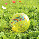 10 Inch Gazing Ball Glass Reflective Garden Globe Outdoor Gazing Globe Yard Ornament for Garden Yard Home Outdoor Decoration Yellow（NOT Solar by CozyNest Decor