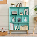 LEYAOYAO 7 Cube Bookshelf 3-Tier Bookcase with Legs, Mint-Green Kids Book Shelf Cute Storage Organizer, Toy Shelves Bookshelves,Wood Display Bookcases by CozyNest Decor