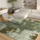 Kelarea Living Room Rug, 4x6 Rug Modern Abstract Washable Rugs Green Faux Wool Vintage Carpets, Non Slip Rugs for Bedroom, Dining Room, College Dorm, Kids Playroom, Home Office by TinyTreasures Baby Boutique