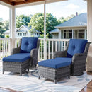 4 Pieces Patio Furniture Sets, Wicker Patio Swivel Glider Chair with Ottomans, Outdoor Furniture Set for Outside Porch, Deck, Balcony, Garden by GreenHaven Gardens