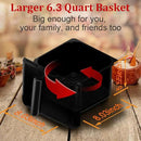 6.3QT Air Fryer Oven with LED Digital Touchscreen, 12 Preset Cooking Functions Air fryers, Bake, Reheat, Keep Warm, Nonstick and Dishwasher-Safe Basket, Stainless Steel/Black by CozyNest Decor