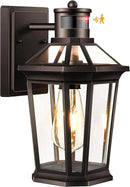 VIANIS Oil Rubbed Bronze Dusk to Dawn Motion Sensor Porch Light, Anti-Rust Aluminum Frame, Tempered Glass, 100% Weather Resistant, Easy Installation, Fits Standard E26 Bulbs by GreenHaven Gardens