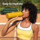 Insulated Water Bottle with Straw Stainless Steel Water Bottle, Leak-Proof, BPA-Free, Double Wall Vacuum Keeps Cold for 24 Hours for Sports, Travel, School (32 oz, Elfin Yellow) by CozyNest Decor