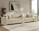 HULALA HOME 148" Modular Sectional Sofa with USB Port and Console, 4 Seater Sofa with Storage Ottoman, Oversized Sectional Couches for Living Room, FSC Certified, Beige by CozyNest Decor