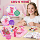 Friendship Bracelet Making Kit, Arts and Crafts Loom Bracelet Maker for Kids, Jewelry String Making supplies with 3 Thread Styles & 6 Bead Types, Christmas Birthday Gifts for Girls Ages 6 7 8 9 10+ by TinyTreasures Baby Boutique