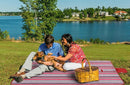 Beach Blanket Picnic Mat Sandproof Waterproof Extra Large Outdoor Camping Blanket Foldable Portable Picnic Mat for Travel Hiking Music Festival Park Lawn Grass Red Lines by TinyTreasures Baby Boutique