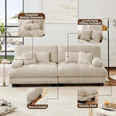 Modular Sectional Sofa, 2 Seater Cloud Couch Small Couches for Small Spaces, Modern Deep Seat Couch, Home Sofa Living Room Oversized Loveseat with Bolster Armrests 4 Pillows by CozyNest Decor