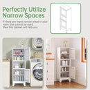47.24" H Metal Narrow Bathroom Storage Cabinet Pantry Storage Cabinet, 2 Adjustable Shelves for Kitchen, Home Office, Living Room, Dinning Room (White) by CozyNest Decor