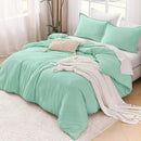 Litanika Comforters Mint Green King Size, 3 Pieces Lightweight Solid Bedding Set & Collections, All Season Fluffy Bed Set (104x90In Comforter & 2 Pillowcases) by CozyNest Decor
