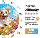Jigfoxy Wooden Puzzles for Adults, Running Puppy Wood Puzzles Adult, Unique Animal Shape Wooden Jigsaw Puzzles for Adults, Birthday Gifts for Puzzle Lovers, Family, Friend (S-8 * 8.3in-108pcs) by TinyTreasures Baby Boutique