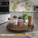 Farmhouse Oak 12" Lazy Susan Turntable Organizer for Cabinet, Round Wooden Lazy Susan Organization and Storage for Dining Table, Pantry, Kitchen, Countertop, Cupboard,Home Decor, Walnut Wood by CozyNest Decor