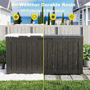75 Gallon Waterproof Outdoor Storage Box,Resin Deck Box,Lockable Outside Storage Box Container for Patio Furniure,Garden,Pool Tools (75 Gallon,Black) by GreenHaven Gardens