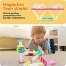 PicassoTiles Magnet Tiles Building Block Travel Size Magnetic Marble Run Construction Toy Set Mini Diamond Marble Racetrack Building Blocks Playset Education STEM Learning Kit Boy Girl 3+ PTMG45 by TinyTreasures Baby Boutique
