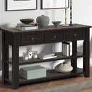 Farmhouse Wood Entryway Console Table 48-Inch Modern Sofa Entry Table with Drawers and Storage Shelves for Entrance Living Room (Black) by CozyNest Decor