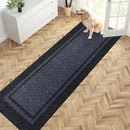 PURRUGS Dirt Trapping Door Mat 24" x 84", Non-Slip/Skid Machine Washable Entryway Rug, Shoes Scraper, Area Rug, Super Absorbent Welcome Mat for Muddy Wet Shoes and Paws, Bluish Grey & Charcoal by CozyNest Decor