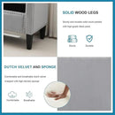 Storage Ottoman Bench, Velvet Upholstered Footstool for Bedroom and Living Room, Tufted Seat with Storage, Wooden Legs & Metal Rivets, Grey by CozyNest Decor