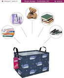 Rectangular Storage Basket Fabric Organizer Bin for Toys,Books,Clothes,Gifts,Pets-Perfect for Home,Office,Nursery,Dorm,Shelf(Rec-Blue Whale ) by TinyTreasures Baby Boutique