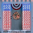 DBFAIRY 2 PCS American Flag Lights, 336 LED 4th of July USA Flag Lights Outdoor with Timer, 8 Modes Red White Blue Banners Lights for Independence Flag Day, Each 6.6Ft (L) x 1.2Ft (W) by GreenHaven Gardens
