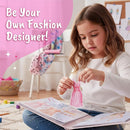 BSCOOL Fashion Studio Drawing, Coloring & Little Designer Creativity Book for Kids 4 and Up with Stickers, Stencils, Textures - Creative Fashion Design Sketchbook for Girls by TinyTreasures Baby Boutique