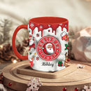 Personalized 3D Effect Christmas Accent Mugs with Names, Santa Claus Coffee Mug, Custom Reindeer Mug Christmas Gifts For Women Men Friends Sister Mom Family Xmas Mug 11 or 15 Oz by TinyTreasures Baby Boutique