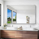 Silver Bathroom Mirror, 36x55 Inch Rectangular Deep Frame Mirror, Large Wall Mounted Bathroom Vanity Mirror Over Sink for Bedroom,Restroom, Living Room, Hangs Vertically or Horizontally by CozyNest Decor